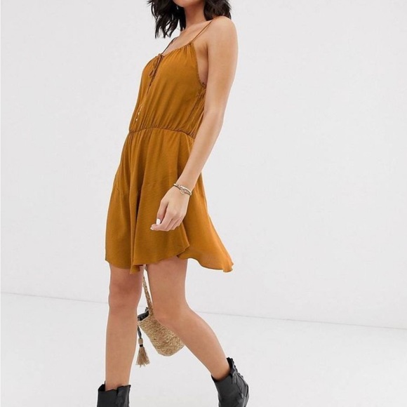 Free People Shake It Up Dress xs Burnt Orange Gold Intimately - Picture 6 of 6